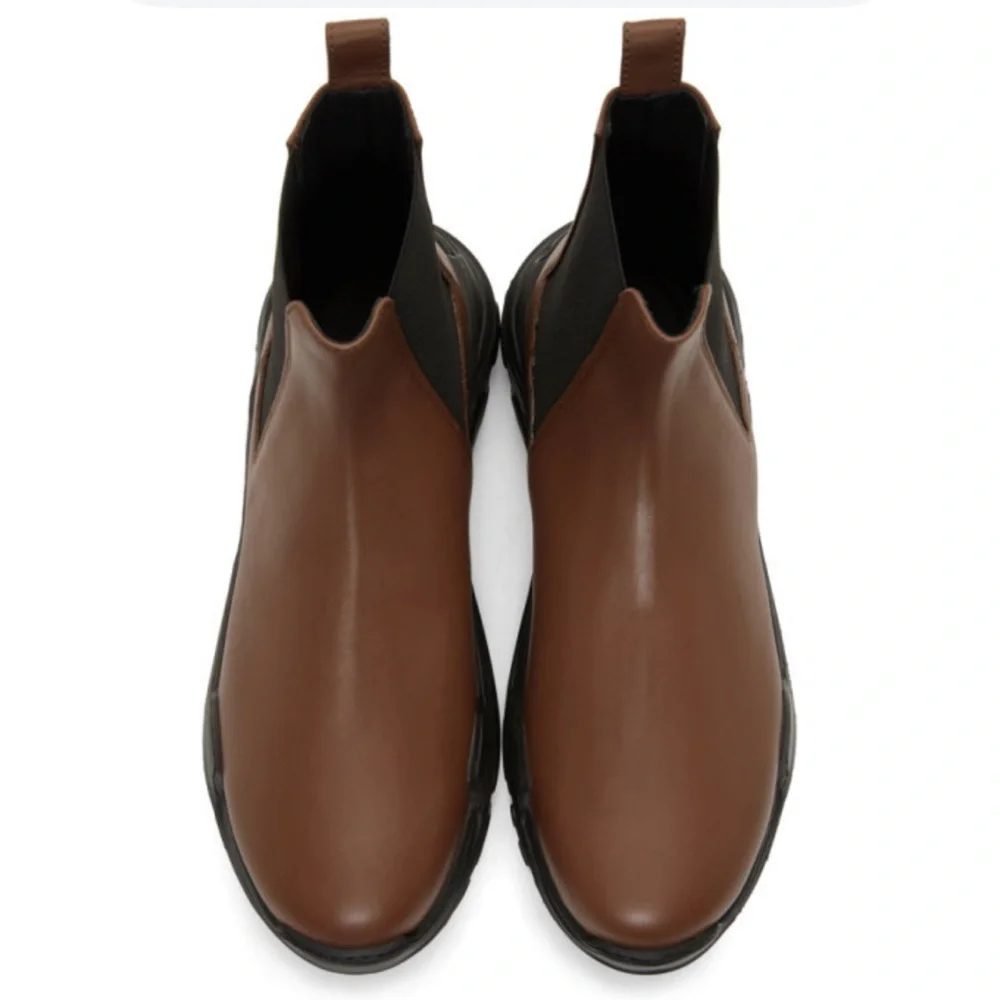Tibi Brown Diego Leather Winter & Rain‎ Boots Sz 41/11